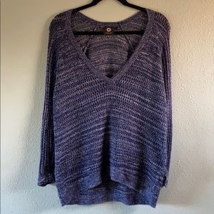Amber sun oversized open knit sweater sz M blue